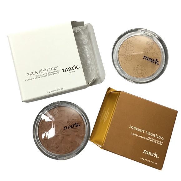 mark. Shimmer Face & Body Pressed Powder & Instant Vacation Beach Bronzer Avon - Picture 1 of 9